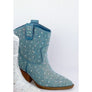 RIVER-01 GLITTER RHINESTONE BLING BOOTIE Blue Size 9