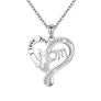 Diona J ILoveyou Mom Rhinestone 925 SILVER Necklace For Mother's Day Gift