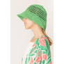 DIONA J SOLID STRAW BUCKET HAT ONE SIZE COLOR GREEN