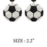 GLITTER LEATHER SPORTS BALL POST EARRING