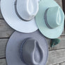 Wide brim panama hat in vegan felt with Jacquard t