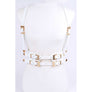 DIONA J PLUS SIZE PATENT LEATHER HARNESS BELT COLOR WHITE