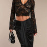 V-Neck Flare Sleeve Lace Top