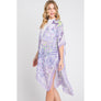 DIONA J WATERCOLOR GEOMETRIC PRINT KIMONO CARDIGAN ONE SIZE COLOR PURPLE