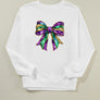 Bow Round Neck Long Sleeve Sweatshirt