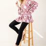 Celeste Full Size Tiered Floral V-Neck Long Sleeve Blouse