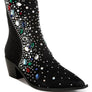 Starlit Multi Color Stones Embellished Boots