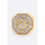 Diona J Octagon Crystal Unisex Gold Ring Size 7
