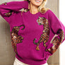 BiBi Sequin Tiger Embroidery Sweater