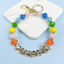 HEART BEAR SHAPED MAMA KEYCHAIN GLASS BEAD METAL B