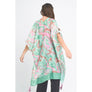 DIONA J SWIRL BORDER PRINT KIMONO ONE SIZE COLOR GREEN