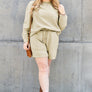 Double Take Full Size Texture Long Sleeve Top and Drawstring Shorts Set