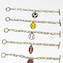 VARIET YOF SPORTS BALL EPOXY PENDANT CHAIN BRACELE