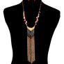 Brown Tassel Necklace Set