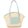 DIONA J TWO TEXTURED STRAW SATCHEL BAG COLOR MINT