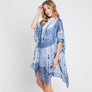 DIONA J TIE DYE PRINT KIMONO CARDIGAN ONE SIZE COLOR BLUE