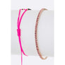 DIONA J SEED BEADS STRING RHINESTONE BRACELET SET COLOR GOLD/PINK
