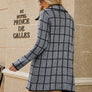 Printed Open Front Lapel Collar Cardigan with Pockets