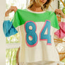 BiBi Color Block Patched Long Sleeve Top