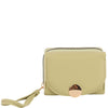 DIONA J WOMEN FASHION SMOOTH SOLID HAND STRAP ZIPPER WALLET COLOR TAN