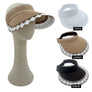 DIONA J STRAW SUN VISOR WITH LACE ONE SIZE COLOR BLACK