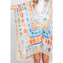 DIONA J WATERCOLOR BOHO GEOMETRIC PRINT KIMONO ONE SIZE COLOR BEIGE