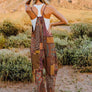 Double Take Full Size Printed V-Neck Sleeveless Jumpsuit