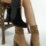 Chinar Rhinestone Studded Slouchy Ankle Boots