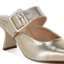 Bismi Large Buckle Kitten Heel Mules