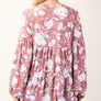 Celeste Full Size Tiered Floral V-Neck Long Sleeve Blouse