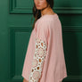 BiBi French Terry Crochet Sleeve Top