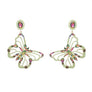 Dangle XL Pink Green Glam Butterfly Post Earrings