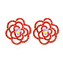Stud Red Rose Cutout Small Earrings for Women
