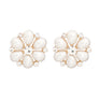Stud Cream Flower Small Pearl Earrings for Women