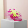 AKA Sorority Pink Green Ruffle Feather Fascinator