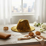 Fedora Mustard Yellow and Brown Snake Print Hat