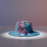 Fedora Blue and Pink Tie Dye Fashion Hat for Women