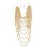 Pearl Jumbo Matte Gold 10 Strand Long Necklace