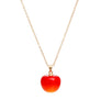 Pendant Cherry Drop Orange Red Gold Chain Necklace