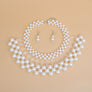 Bib White Pearl Vintage Collar Necklace Set Women