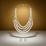 Cream Pearl Floral Detail 4 Layer Chunky Necklace