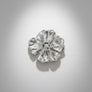 Brooch Large Royal and Aqua Blue Silver Flower Pin
