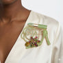 AKA Luminous Lipstick High Heel Green Gold Brooch