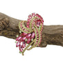 AKA Brilliant Looped Ribbon Pink Green Brooch Pin