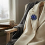 Brooch Large Navy Royal Blue Snowflake Flower Pin
