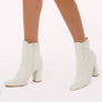 Women's Faux Leather Chunky Heel Ankle Booties