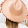 Vegan Felt Panama Upturned Brim HAT FOR WOMEN