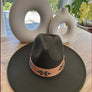 Structured wide brim Fedora with Embellishment