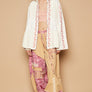 POL Embroidered Lace Patch Zip Up Hooded Jacket