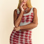 Davi & Dani Scoop Neck Wide Strap Top and Skirt Sweater Set
